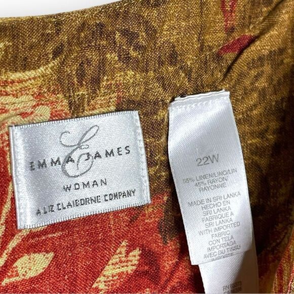 Emma James Liz Claiborne Dress Maxi Sleeveless & Top Linen Blend Plus Size 22W - Picture 13 of 13